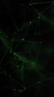 verde plexo tecnología antecedentes con brillante conectando líneas y datos nodos. digital datos red conexiones concepto. esta vertical tecnología animación es lleno hd y un sin costura bucle. video