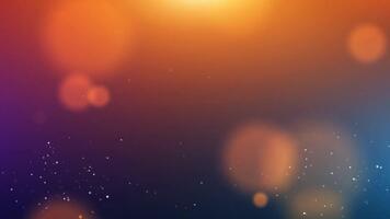 astratto bokeh luci sfondo con galleggiante particelle e caldo colori. video