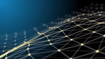 astratto Rete connessione sfondo con raggiante puntini e Linee. video