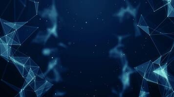 abstrakt plexus bakgrund med strömmande blå trianglar och ansluter prickar digital nätverk begrepp. video