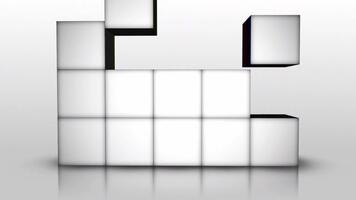 astratto 3d verde schermo parete con riflessivo superficie e dinamico cubo animazione. video