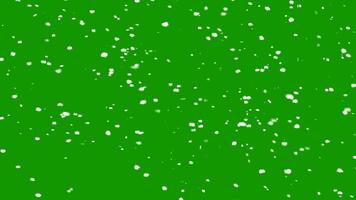 abstrakt Weiß Partikel fallen auf ein beschwingt Grün Bildschirm Hintergrund Erstellen ein dynamisch und vielseitig visuell bewirken zum verschiedene Projekte. video