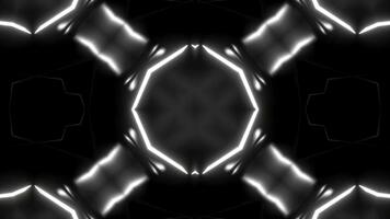 kaleidoskopisch Neon- Licht Linien abstrakt Schleife Hintergrund. video