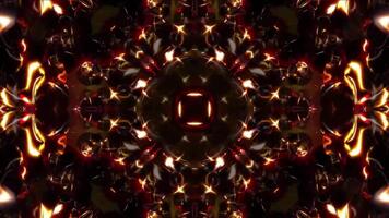 golden Kaleidoskop abstrakt Licht Muster Animation Schleife. video