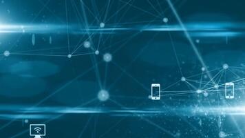 Digital Netzwerk Konnektivität mit verbunden Geräte und Daten Fluss. video