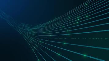resumen digital datos fluir antecedentes con brillante líneas y partículas lazo video