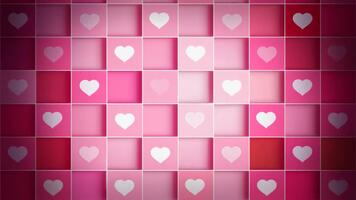 abstrakt rosa och röd hjärta mönster bakgrund slinga för valentines dag och romantisk teman. video