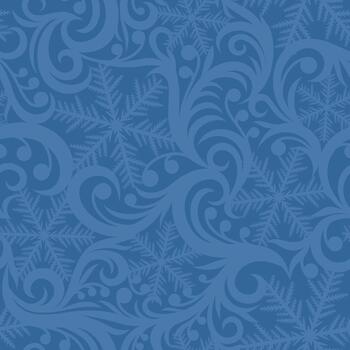 azul sin costura antecedentes con copos de nieve y escarchado modelo vector