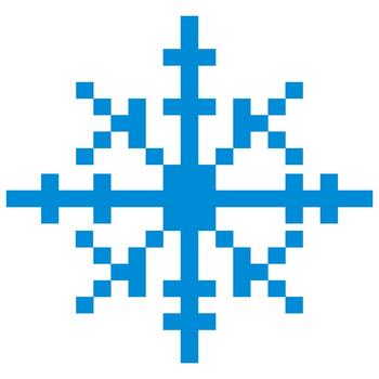 Pixel Snowflake Cross Shape Icon vector