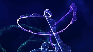 Abstract flowing light trails creating dynamic patterns on a dark background. video