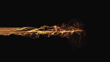 dinámica ardiente corriente en negro antecedentes para visual efectos y energía conceptos. video