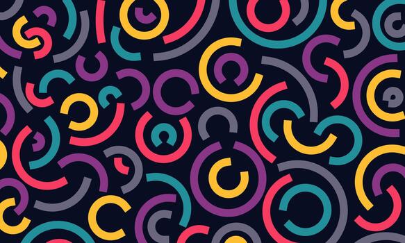 Colorful abstract circles and lines pattern vector