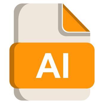 An orange and white file with the word ai on it vector