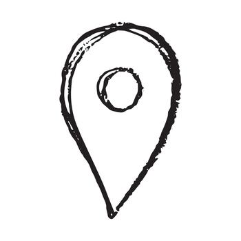 mano dibujado mapa alfiler mapa marcador puntero firmar GPS y cartografía herramientas ubicación alfiler símbolo determinar con precisión clipart en garabatear estilo soltero elemento para web, diseño navegación determinar con precisión vector