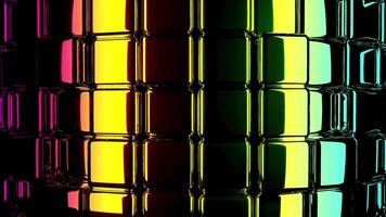 resumen vistoso metálico cubitos reflejando ligero en un dinámica y moderno modelo. video