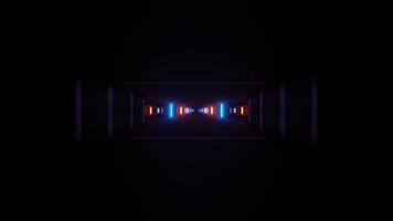 abstrakt trogen tunnel med lysande neon lampor skapande en fascinerande visuell effekt. video