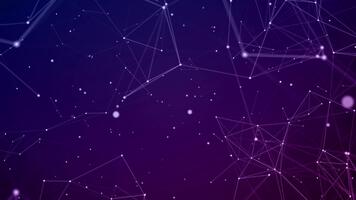abstrakt Netzwerk Verbindungen im ein Digital Raum mit glühend Partikel. video