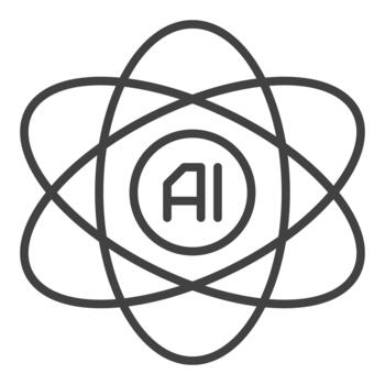 AI Atom Molecule Artificial Intelligence outline icon or symbol vector