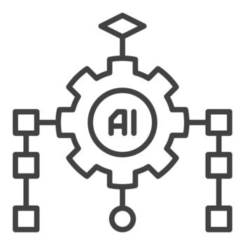 ai algoritmo artificial inteligencia contorno icono o símbolo vector