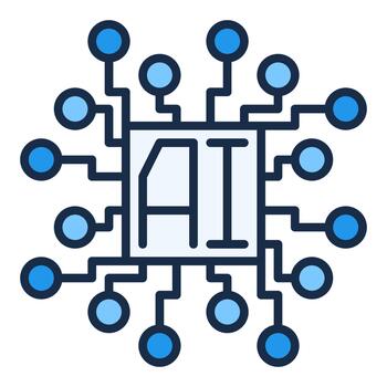 artificial inteligencia chip ai procesador de colores icono o diseño elemento vector