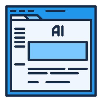 navegador con ai aplicación artificial inteligencia tecnología de colores icono o símbolo vector