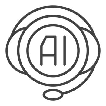 AI Chat Bot Artificial Intelligence support outline icon or symbol vector