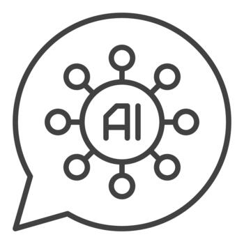 Speech Bubble with AI sign Artificial Intelligence outline icon or symbol vector