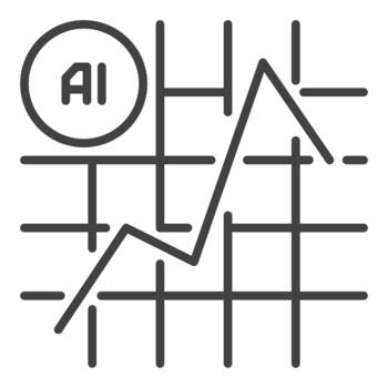 AI Chart AI icon or symbol in outline style vector
