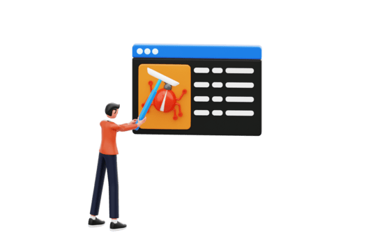 3D Illustration of Software Bug Fixing and Debugging png