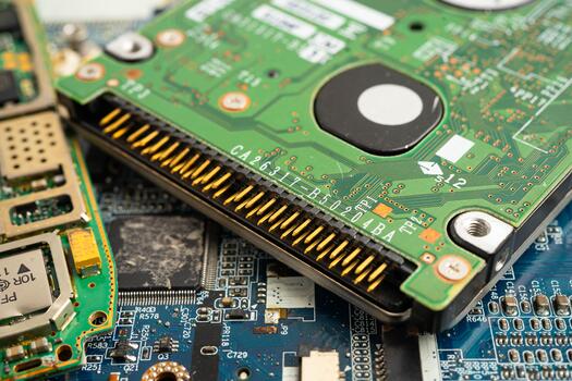 Repairing and upgrade circuit mainboard of notebook, electronic, computer hardware technology. photo