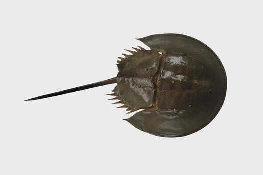 horseshoe crab isolated on white background photo