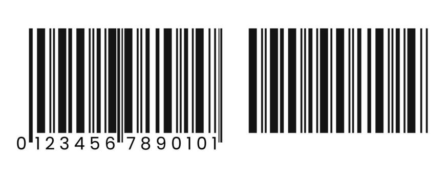 Two universal product code barcodes with numerical sequence on a white background vector