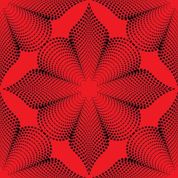 seamless wallpaper and fabric pattern made of wavy lines, polka dot pattern, monochrome red pattern vector