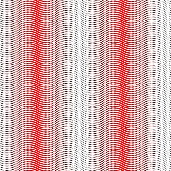 sin costura fondo de pantalla y tela modelo hecho de ondulado líneas, polca punto patrón, monocromo modelo rojo vector