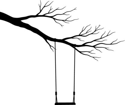 Tree Branch with Swing Set in Nature Playground Scene vector