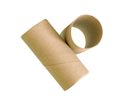zwei Gewebe Kerne oder Toilette Papier Röhren im Stapel isoliert mit Ausschnitt Pfad im Datei Format png