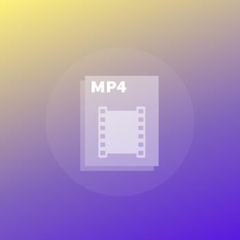 mp4 icon, file format, transparent design vector