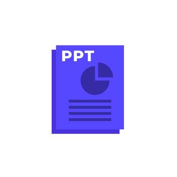 PPT file format icon for web, vector