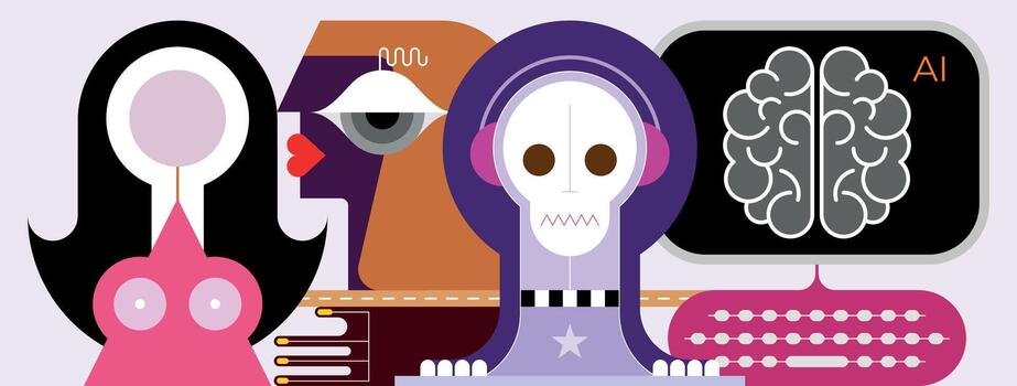 Machine Learning and Artificial Intelligence vector