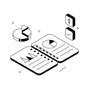 Ready to use isometric illustration of financial analytics in modern style. vector