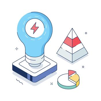 Lightbulb and data visualization elements vector