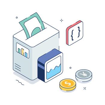 un moderno isométrica ilustración de dinero fluctuaciones en de moda estilo vector