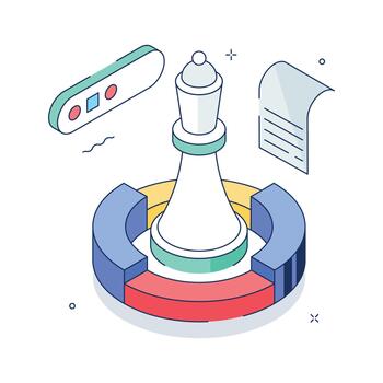 Colorful chess piece illustration vector