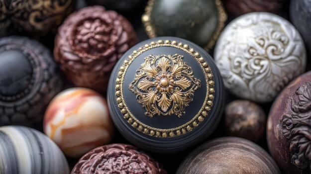 Each Rococo orb is finely crafted, combining ornate patterns with a rich, elegant finish luxury flourishes. photo