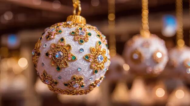 Luxurious Rococo orbs feature intricate floral motifs and delicate gold accents on every curve decorative finesse. photo