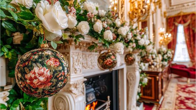 Gilded Rococo orbs shimmer with intricate patterns, embodying the height of refinement grand embellishments. photo