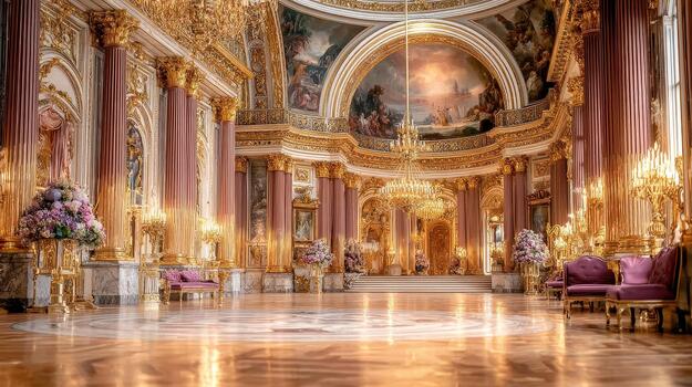 cada orbe refleja rococó elegancia, con intrincado patrones y prodigar dorado superficies florido esplendor. foto