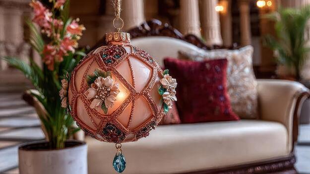 Each orb's luxurious design features elaborate Rococo scrolls and delicate floral motifs ornate splendor. photo