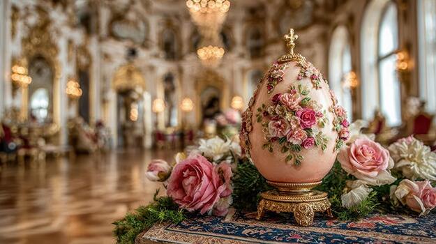Luxurious Rococo orbs display elaborate floral motifs, scrollwork, and gilded perfection grand embellishments. photo