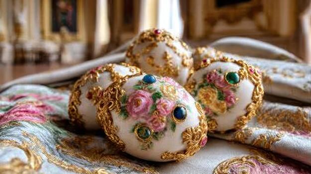 Luxurious Rococo orbs feature delicate engravings and ornate gold flourishes on every curve decorative finesse. photo